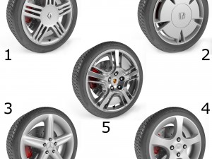 wheels collection 1 5 models 3D-Modell