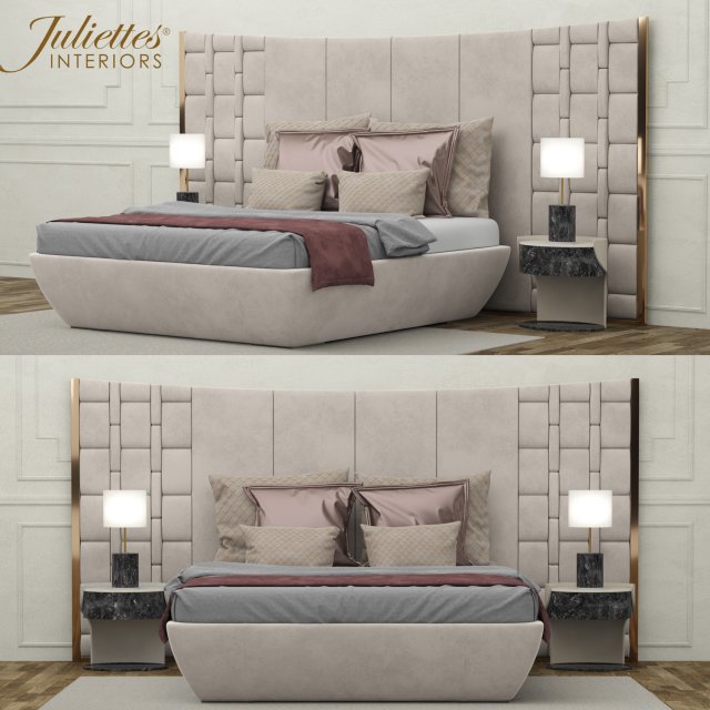 bed juliettes interiors 3D Модель .c4d .max .obj .3ds .fbx .stl .blend 