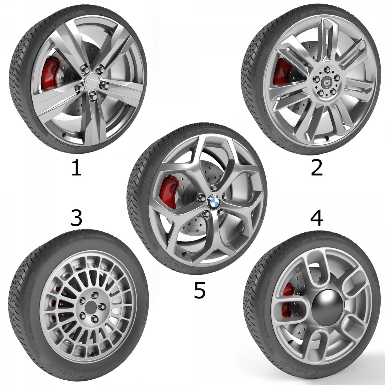 wheels collection 2 5 models 3D Model .c4d .max .obj .3ds .fbx .stl .blend 