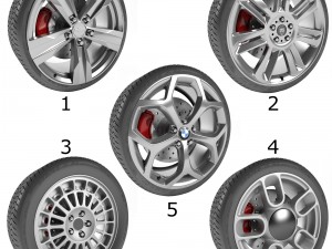 wheels collection 2 5 models 3D-Modell