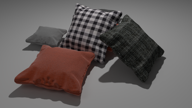 realistic cushions 3D Model .c4d .max .obj .3ds .fbx .stl .blend 
