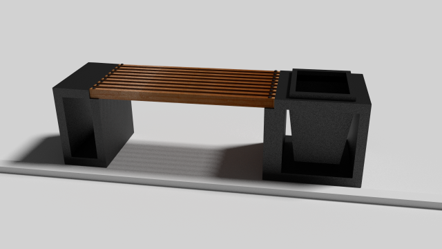 modern bench 3D Model .c4d .max .obj .3ds .fbx .stl .blend 