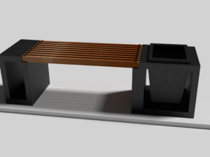 현대 벤치 3D 모델