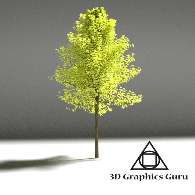 realistic tree 2 Model 3D .c4d .max .obj .3ds .fbx .stl .blend 