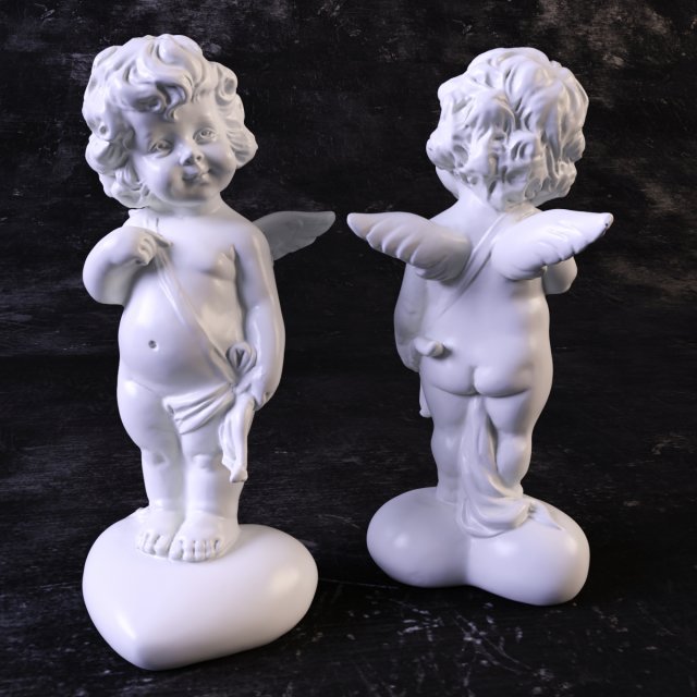 angel cupid 4 3D Model .c4d .max .obj .3ds .fbx .stl .blend 