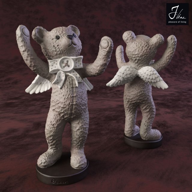 bear angel2 3D Model .c4d .max .obj .3ds .fbx .stl .blend 