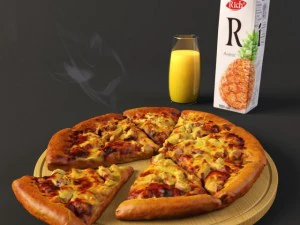 hawaiianische Pizza 3D Modell