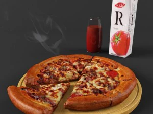 Fleischpizza 3D Modell