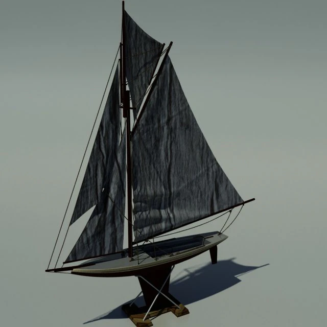 ミニチュアヨット 3Dモデル .c4d .max .obj .3ds .fbx .stl .blend 