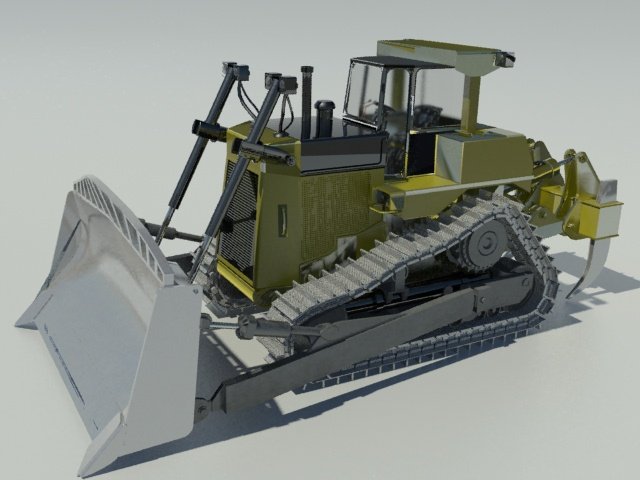 heavy clear bulldozer 3D 모델 .c4d .max .obj .3ds .fbx .stl .blend 