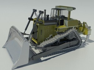heavy clear bulldozer 3D 모델