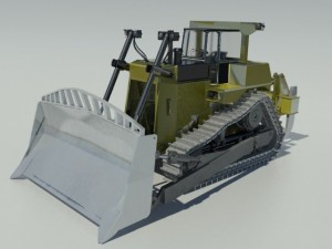 heavy clear bulldozer 3D 모델