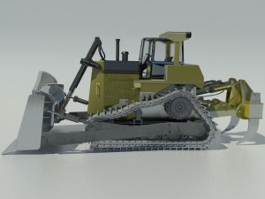 heavy clear bulldozer 3D 모델