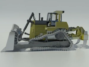 heavy clear bulldozer 3D Model