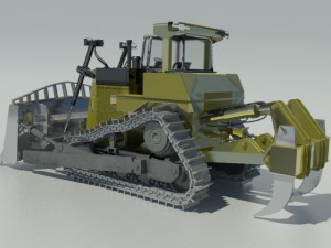 heavy clear bulldozer 3D 모델