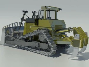 heavy clear bulldozer 3D Model