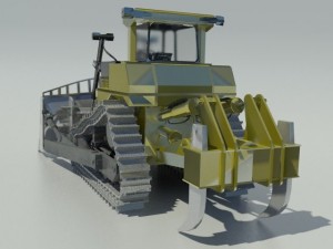 heavy clear bulldozer 3D 모델