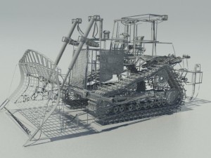 heavy clear bulldozer 3D 모델