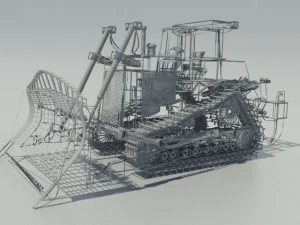 heavy clear bulldozer 3D Model