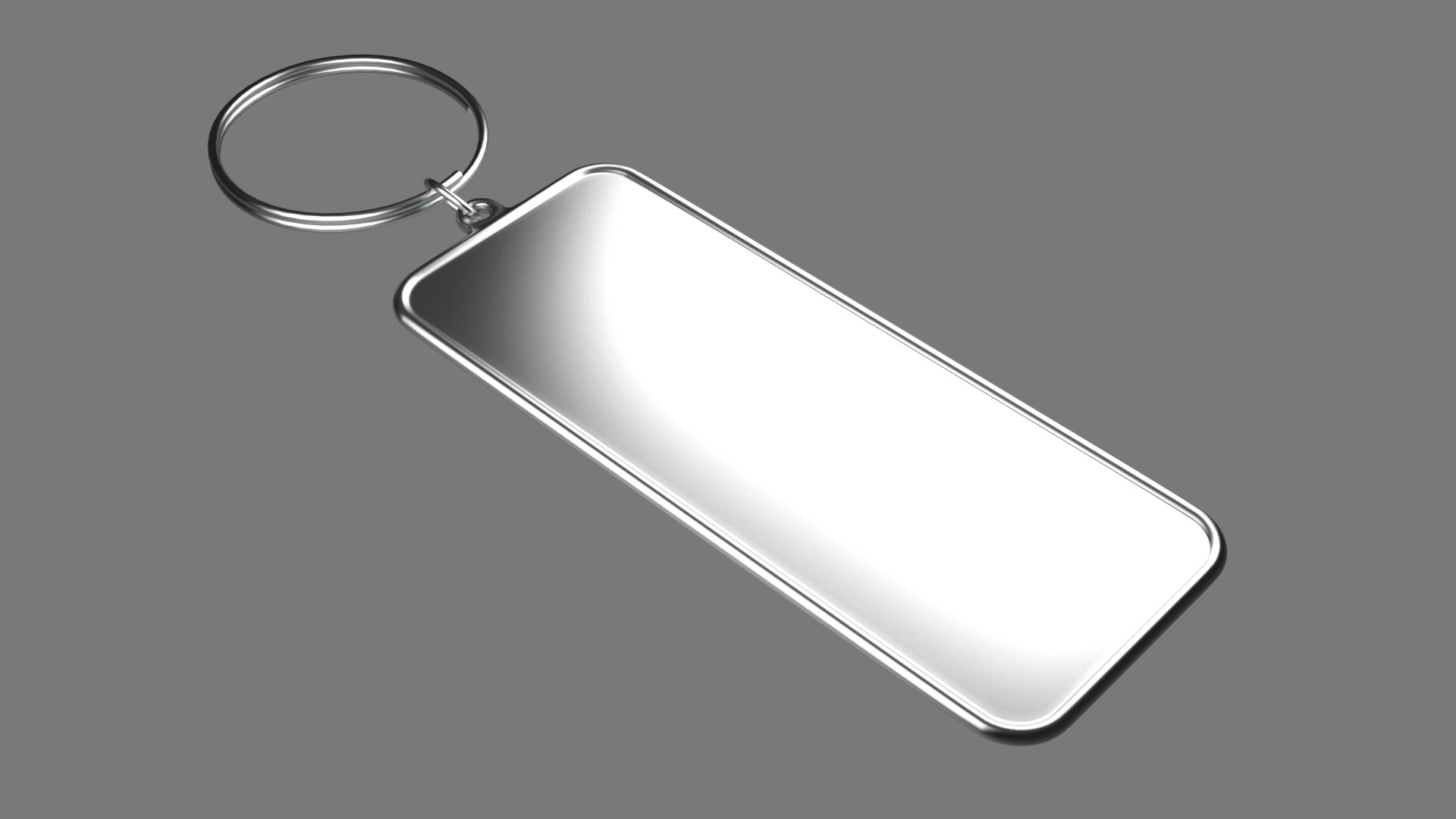 Keychain One key ring with chain 3D Model .c4d .max .obj .3ds .fbx .stl .blend
