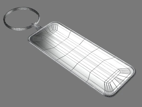 Keychain One key ring with chain 3D Model