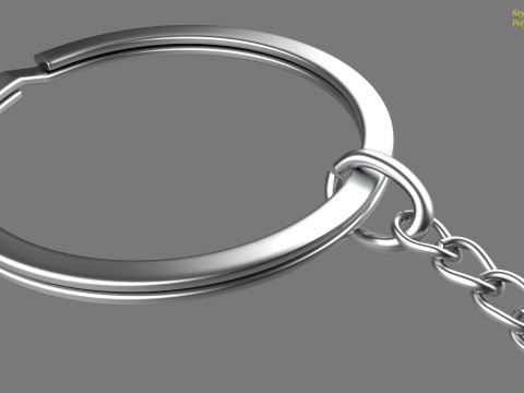 Keychain key ring with chain Modèle 3D