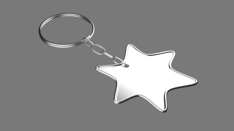 Keychain Three key ring with chain 3D-Modell .c4d .max .obj .3ds .fbx .stl .blend