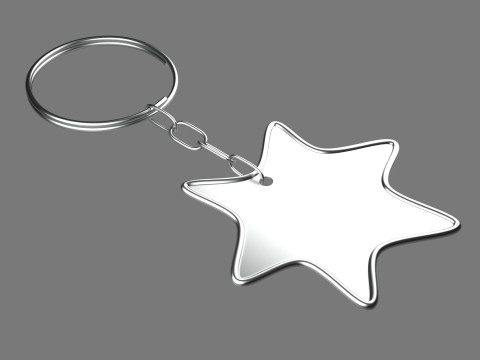 Keychain Three key ring with chain Modèle 3D