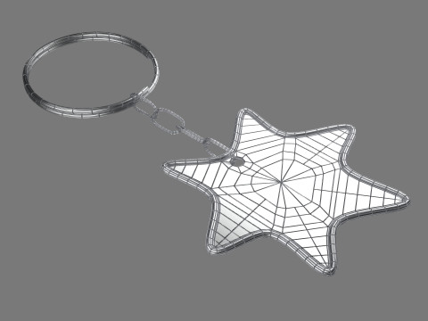 Keychain Three key ring with chain Model 3D