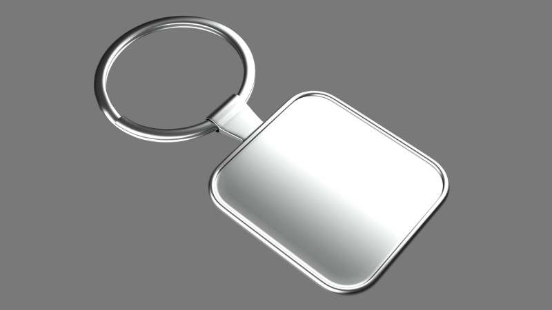 Keychain Four key ring with chain Model 3D .c4d .max .obj .3ds .fbx .stl .blend