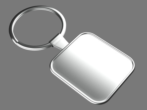 Keychain Four key ring with chain Modèle 3D