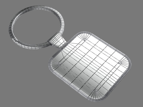 Keychain Four key ring with chain Model 3D