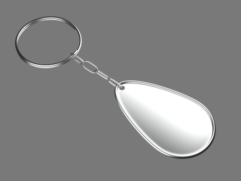 Keychain Five key ring with chain Modèle 3D