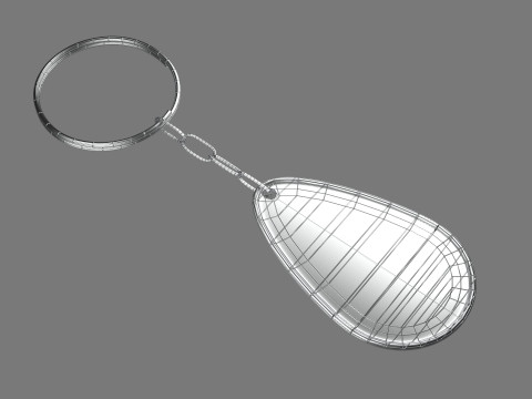 Keychain Five key ring with chain 3D 모델