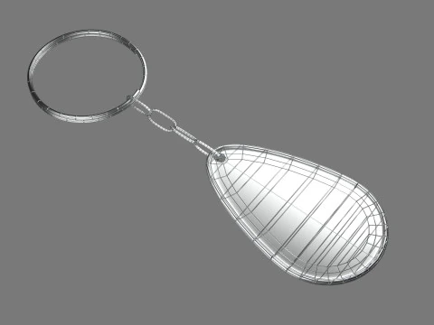 Keychain Five key ring with chain 3D Model