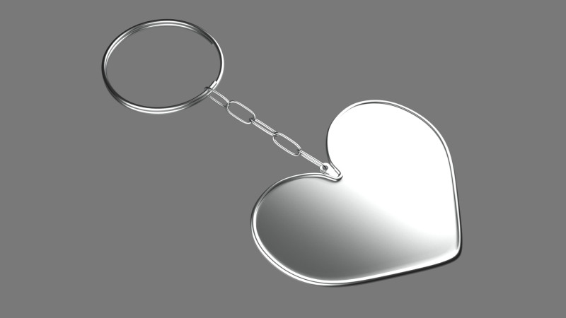 Keychain Six key ring with chain 3D Модель .c4d .max .obj .3ds .fbx .stl .blend