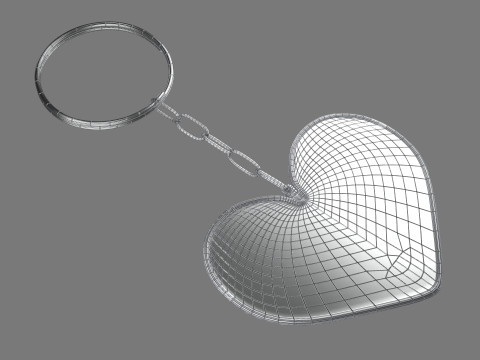 Keychain Six key ring with chain 3D Модель