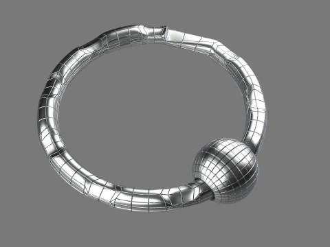 Keychain Nine key ring with chain 3D Model