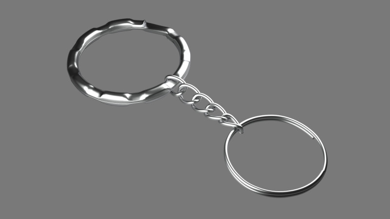 Keychain Twelve key ring with chain Modelo 3D .c4d .max .obj .3ds .fbx .stl .blend
