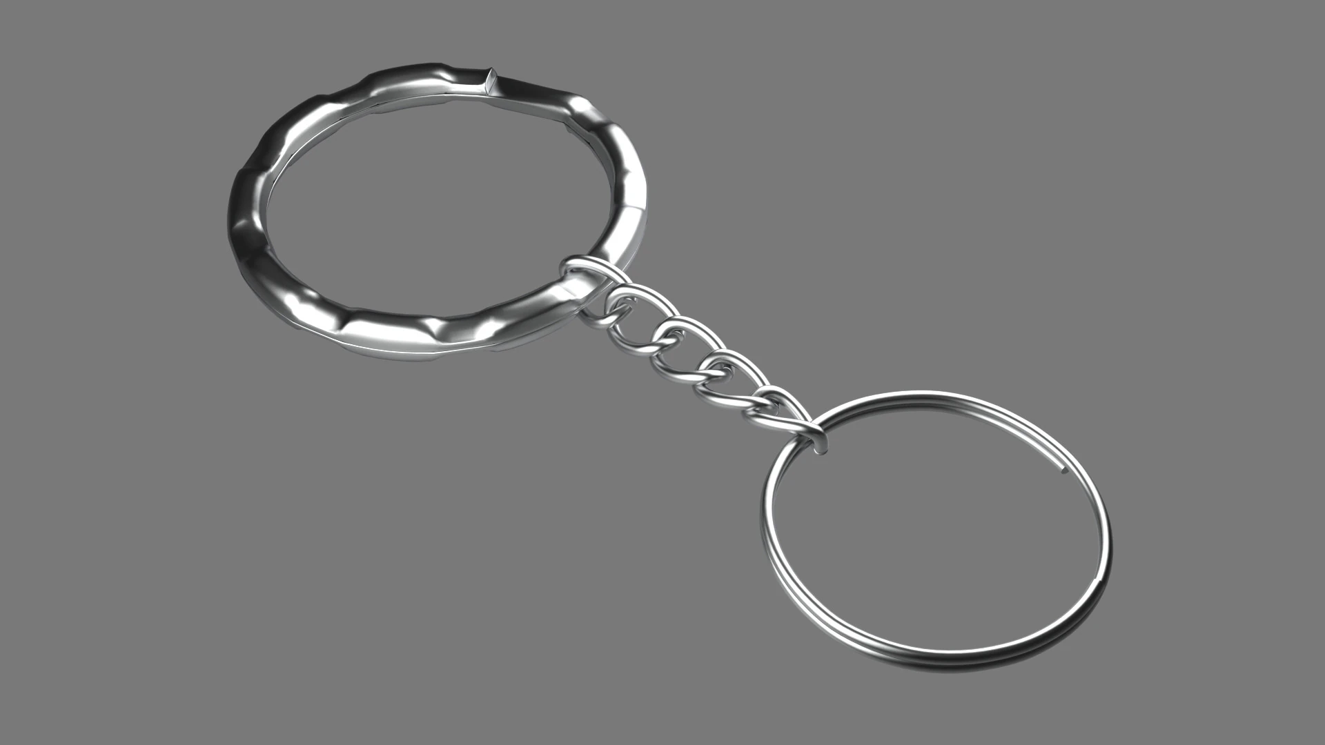 Keychain Twelve key ring with chain 3D Model .c4d .max .obj .3ds .fbx .stl .blend 