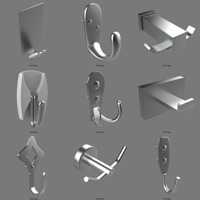 Hook Models Asset pack - Total 18 Models 3D Model .c4d .max .obj .3ds .fbx .stl .blend