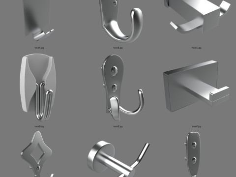 Hook Models Asset pack - Total 18 Models 3D Модель