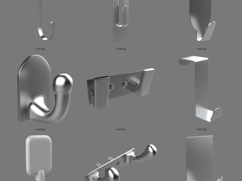Hook Models Asset pack - Total 18 Models 3D Model