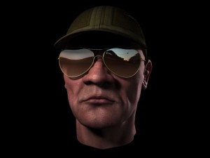 head with cap and sunglass Modelo 3D