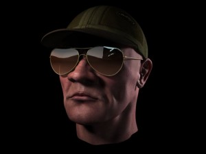 head with cap and sunglass 3D मॉडल