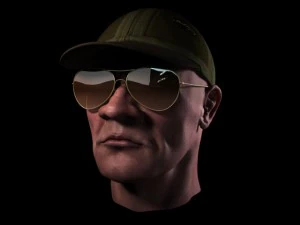 head with cap and sunglass 3D Model