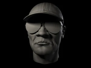 head with cap and sunglass 3D Model