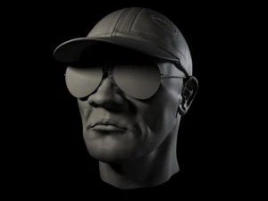 head with cap and sunglass 3D Model