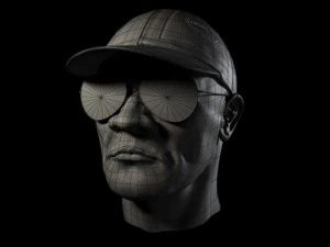 head with cap and sunglass 3D Model