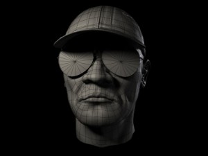 head with cap and sunglass 3D मॉडल